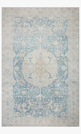 Chris Loves Julia x Loloi - Jules Collection - Traditional Power Loomed Rug in Antique & Sky (JUL-03)