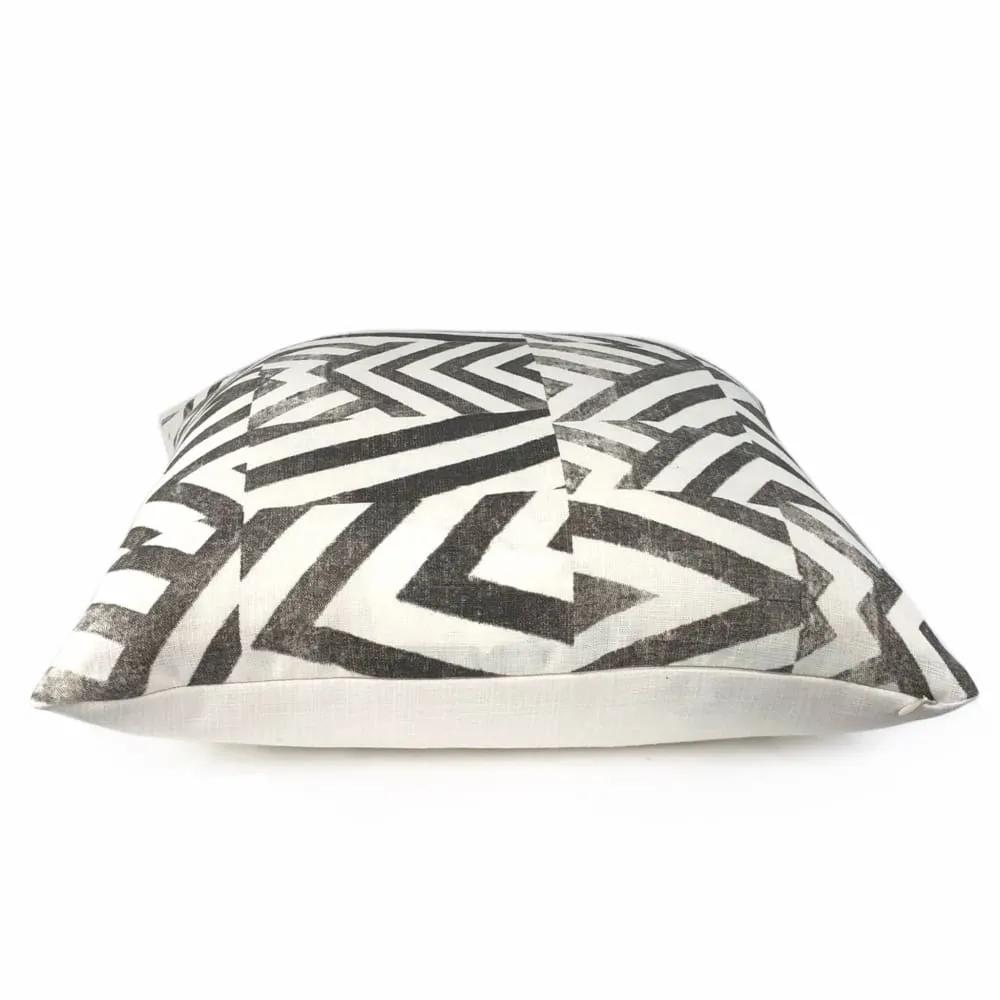 (CLEARANCE) Delancey Black White Modern Crosshatch Pillow Cover