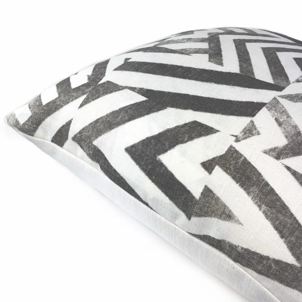 (CLEARANCE) Delancey Black White Modern Crosshatch Pillow Cover