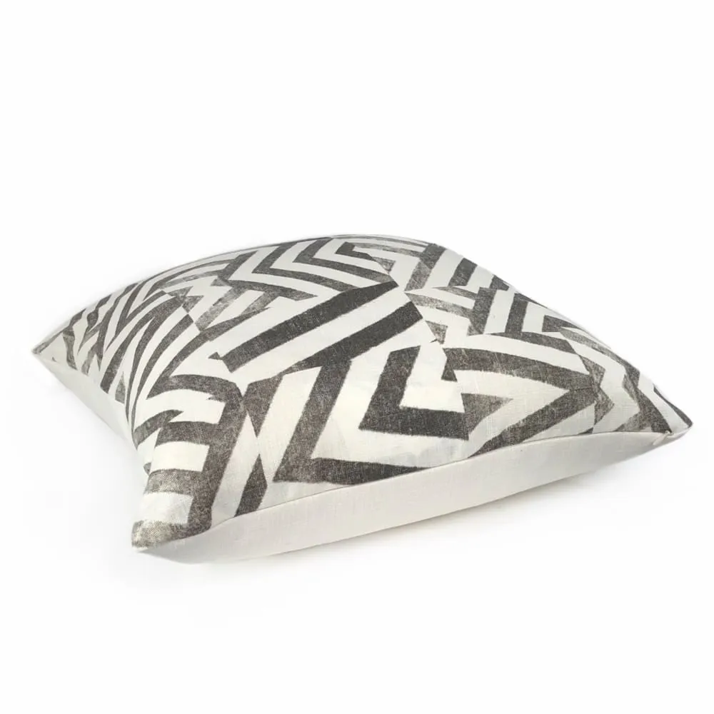 (CLEARANCE) Delancey Black White Modern Crosshatch Pillow Cover