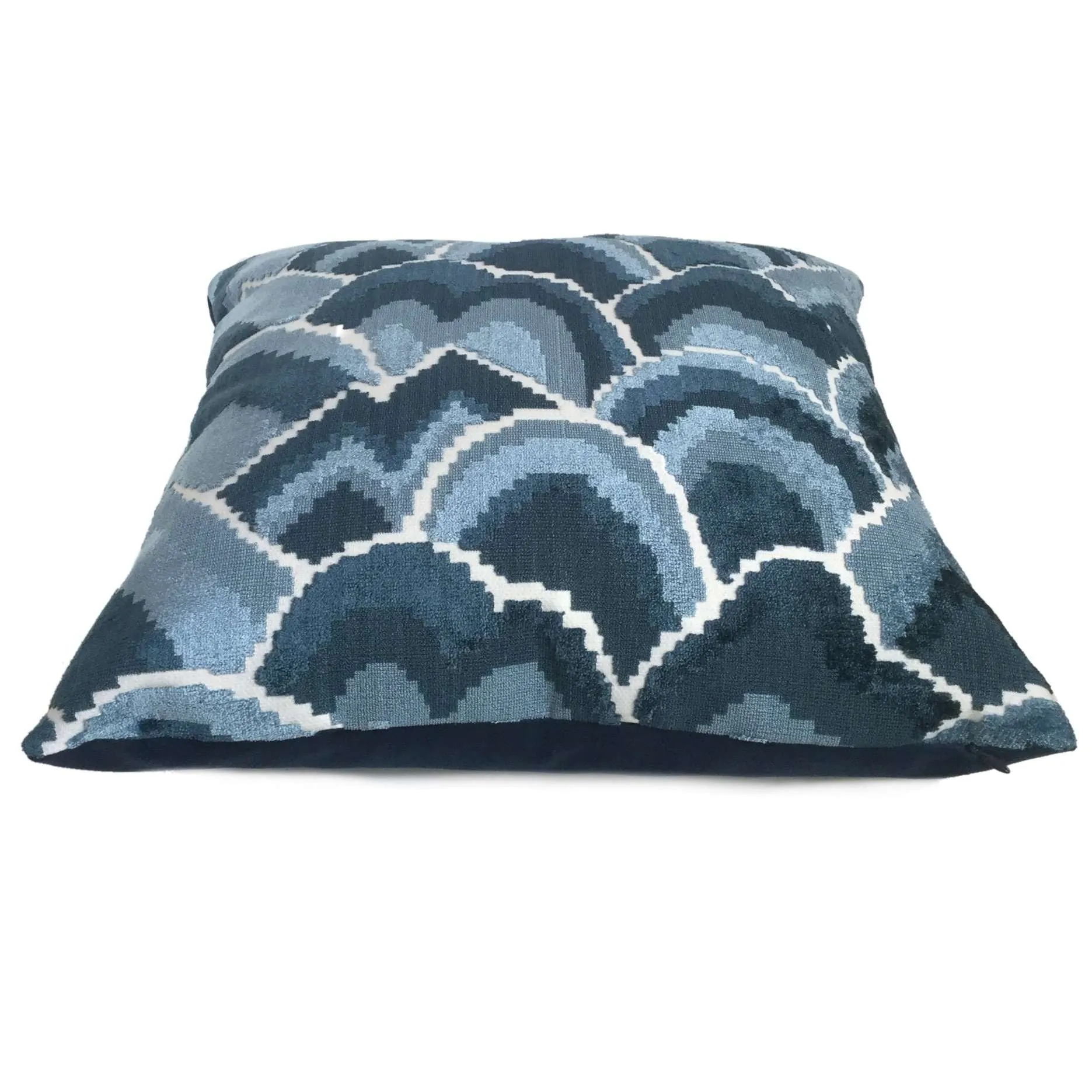 (CLEARANCE) Robert Allen Madcap Cottage Cloud Club Ocean Blue Velvet Pillow Cover