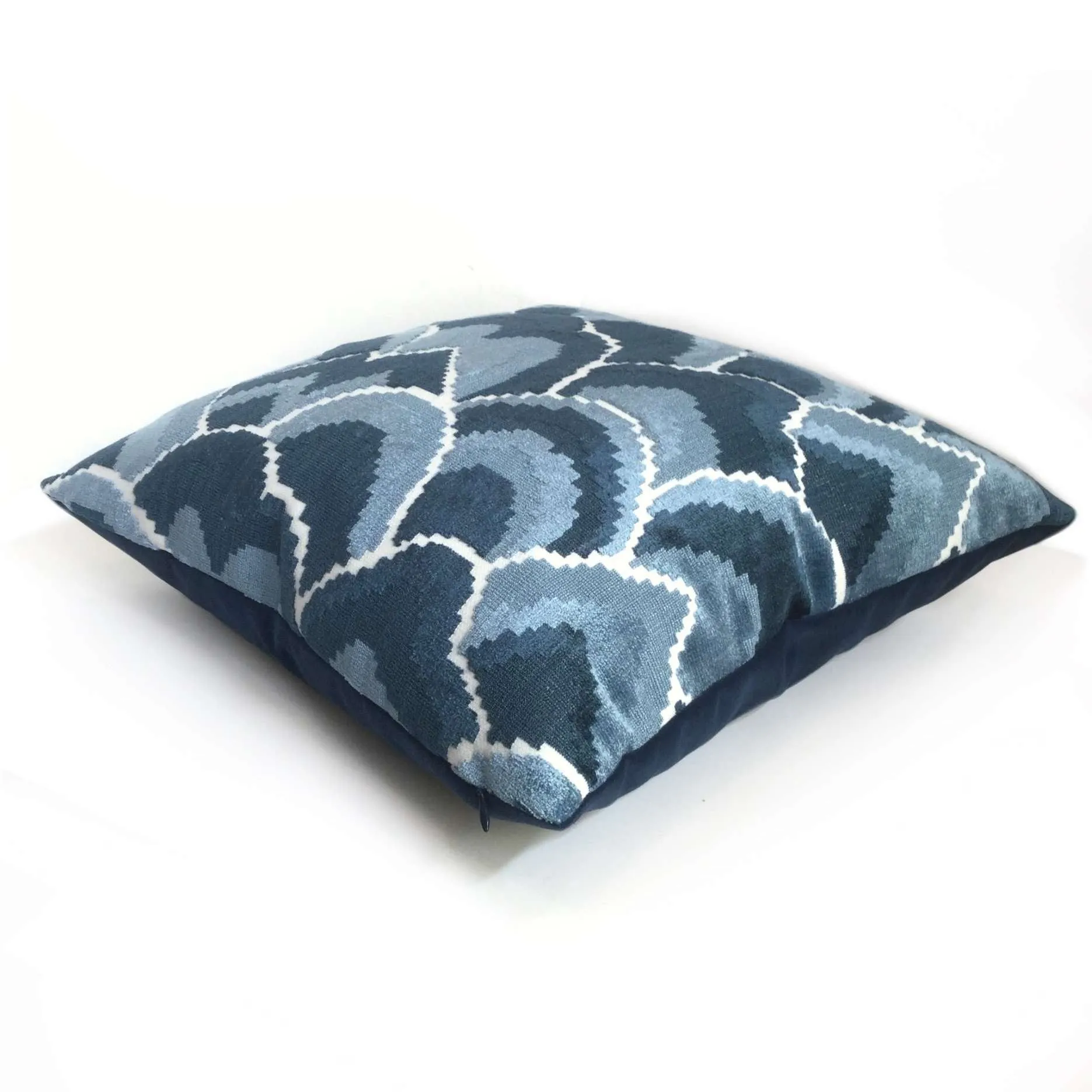 (CLEARANCE) Robert Allen Madcap Cottage Cloud Club Ocean Blue Velvet Pillow Cover