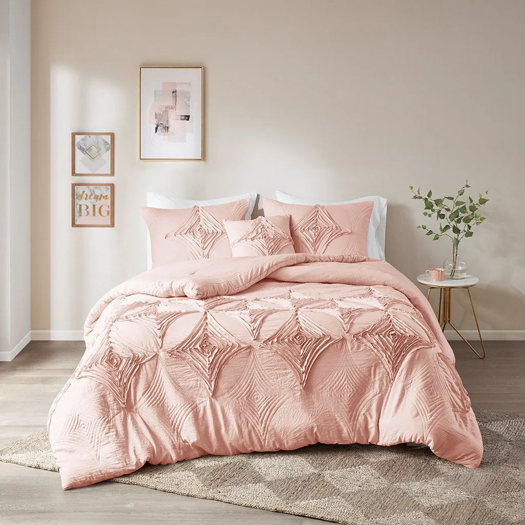 Colette 4 Piece Blush Comforter Set  by Madison Park