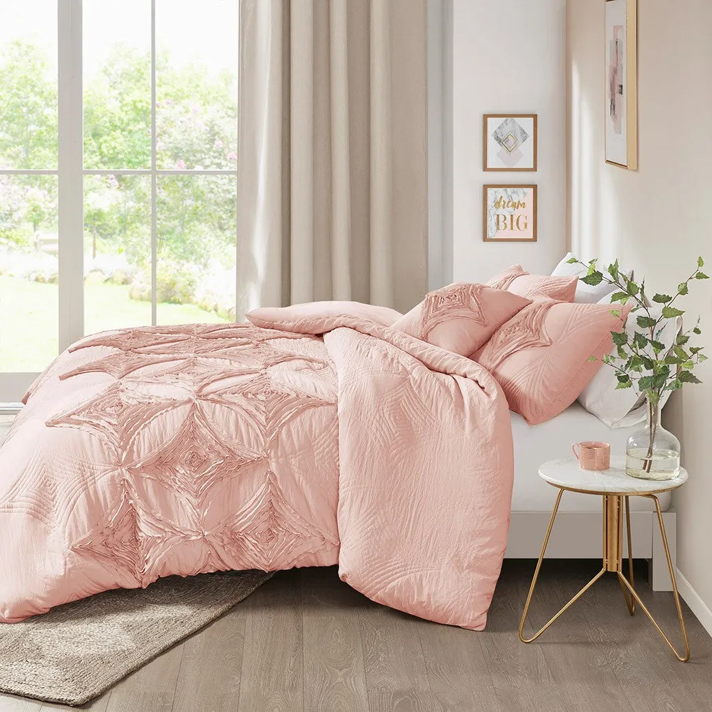 Colette 4 Piece Blush Comforter Set  by Madison Park