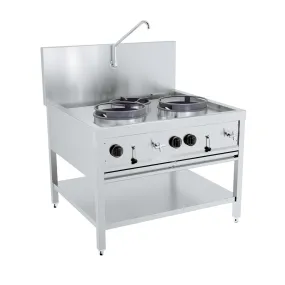 Combisteel Gas Wok 3 Burner Stove Cooker 2  x 17kW   1 x 9kW - 7178.1205