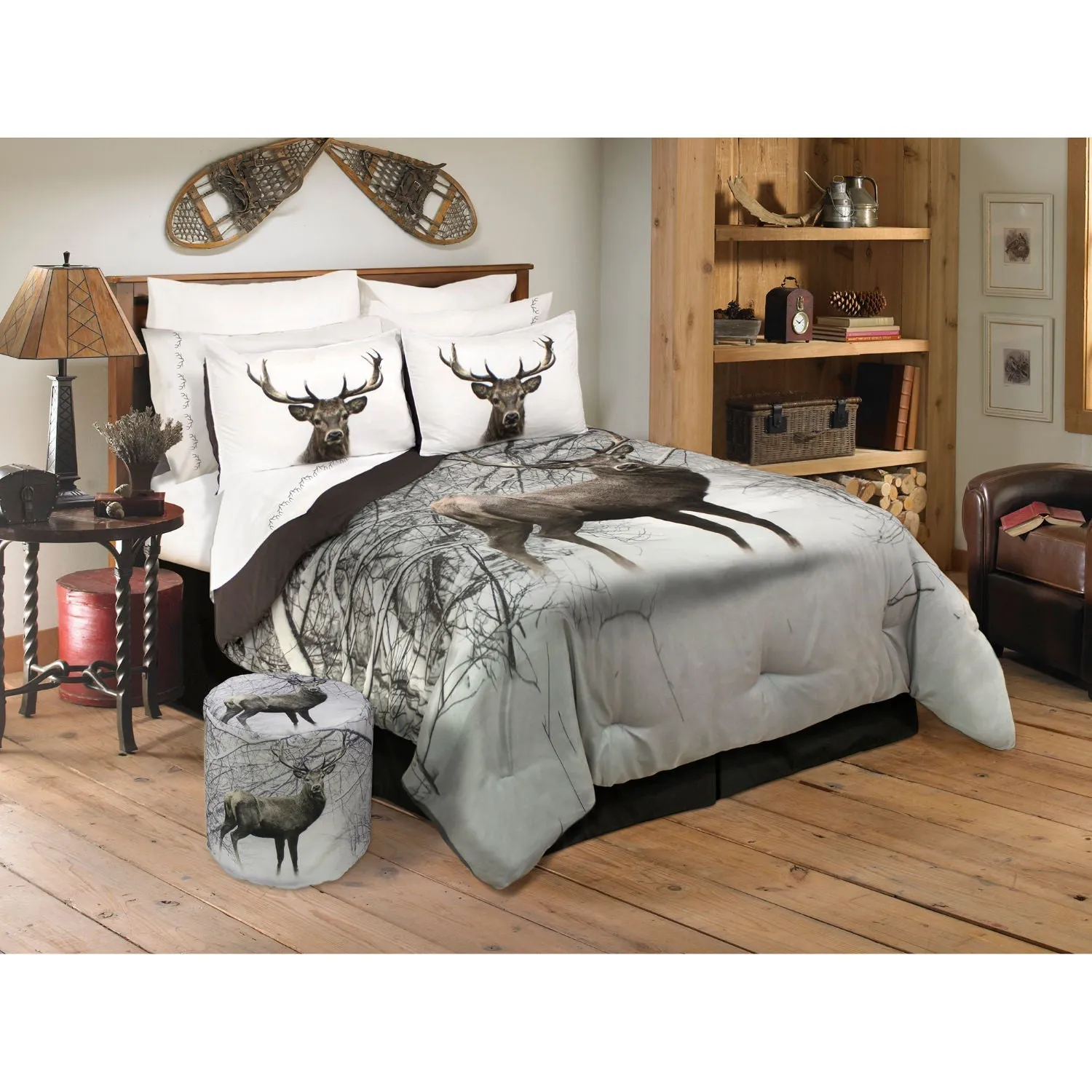 Comforter 2 Piece Set Twin Deer In Snowy Forest