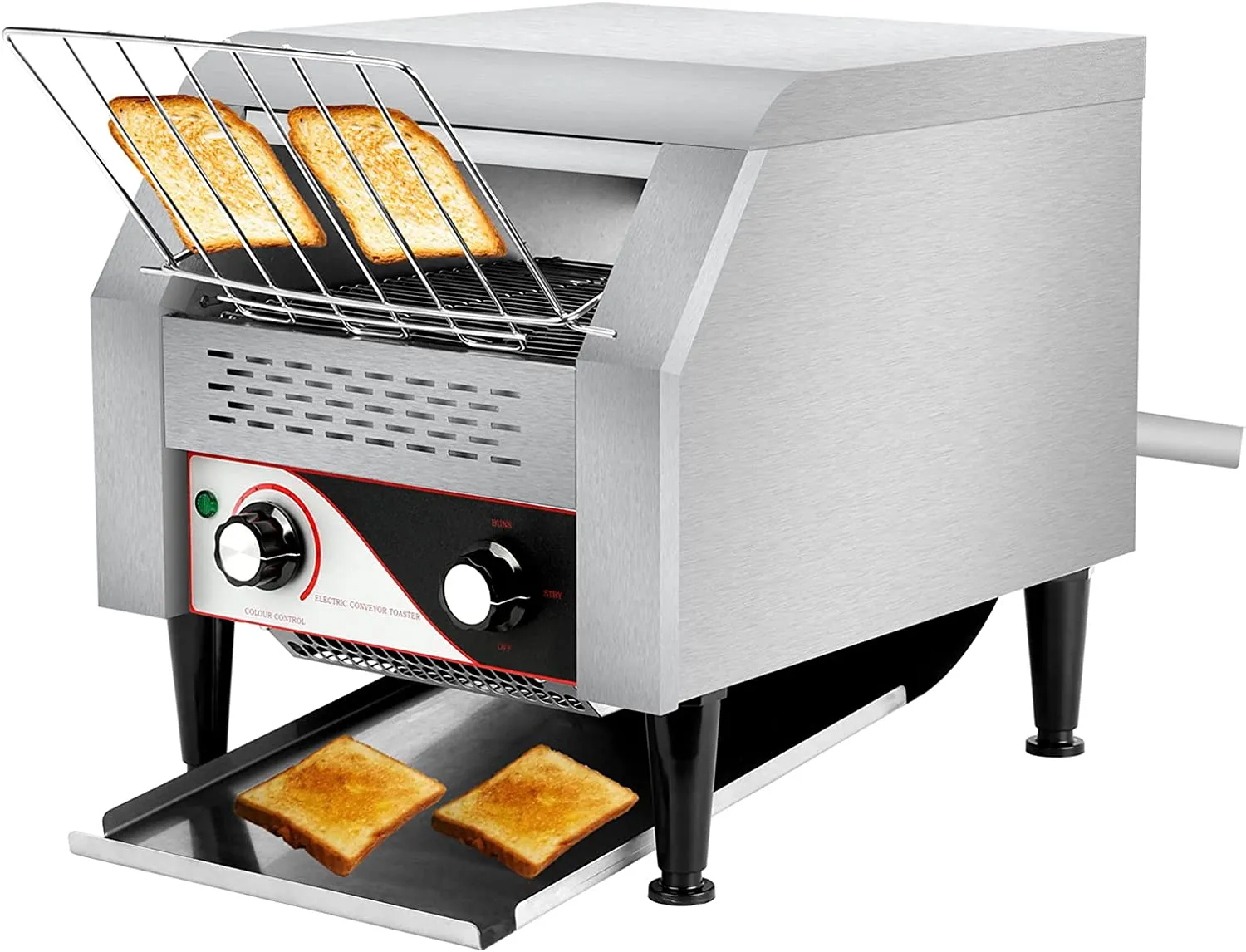 Commercial Toaster, Electric Heavy Duty 304 Foodgrade Stainless Steel Toaster 2.2KW 110V 300 PCS/Hour