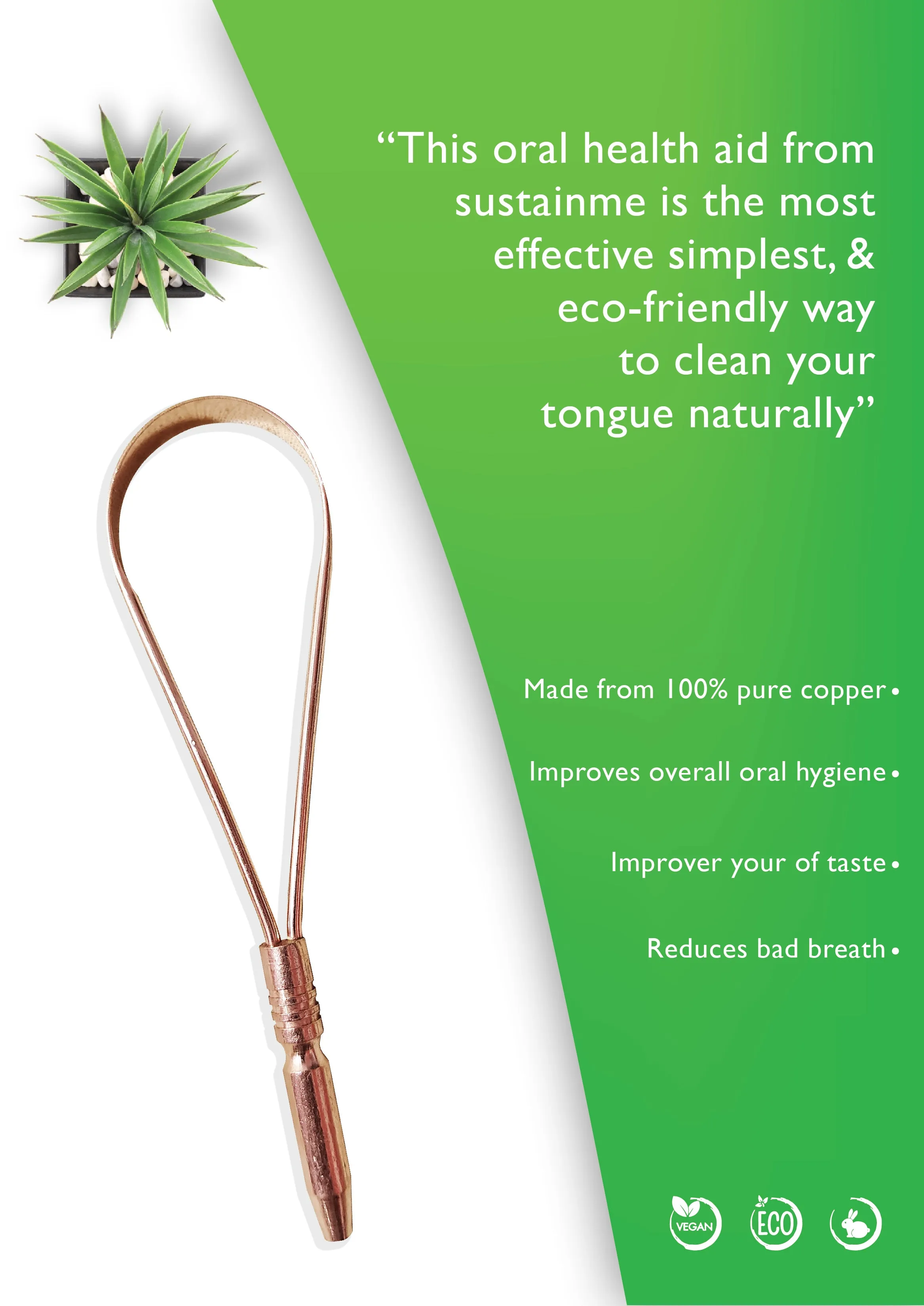 Copper Tongue Cleaner - One