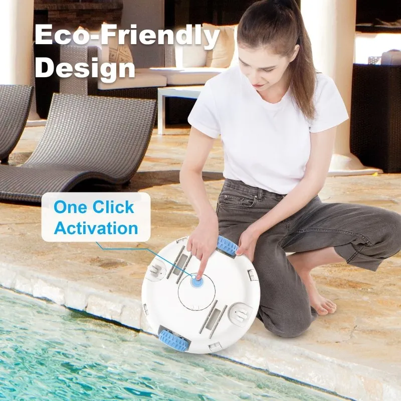 Cordless Robotic Pool Cleaner - Powerful Suction Rechargeable Battery Pool Vacuum