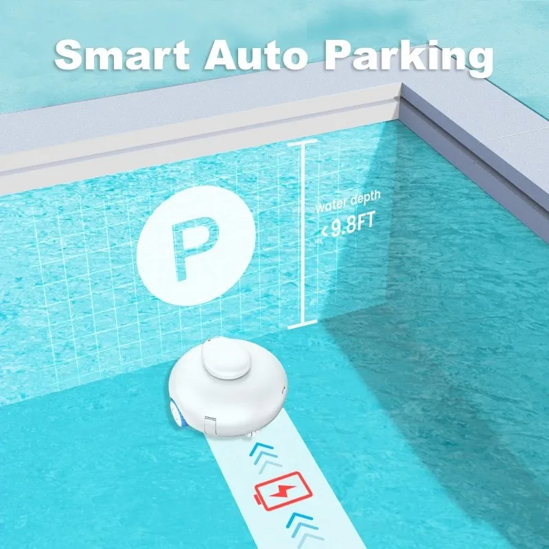 Cordless Robotic Pool Cleaner - Powerful Suction Rechargeable Battery Pool Vacuum