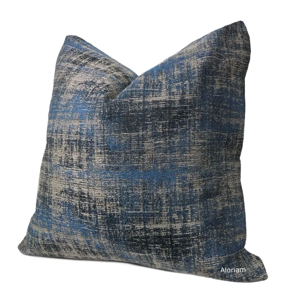 Corvin Blue Brown Silver Pillow Cover