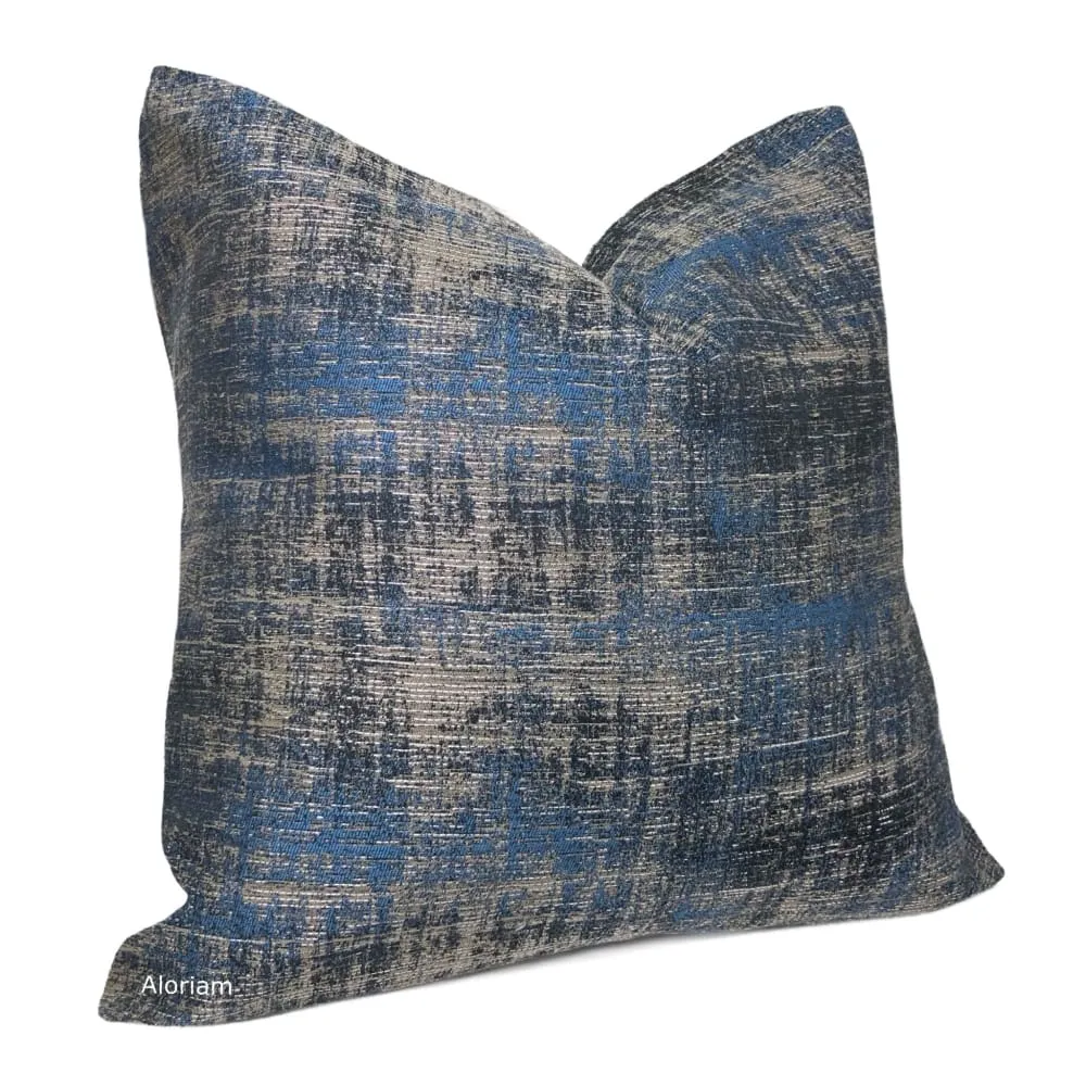 Corvin Blue Brown Silver Pillow Cover