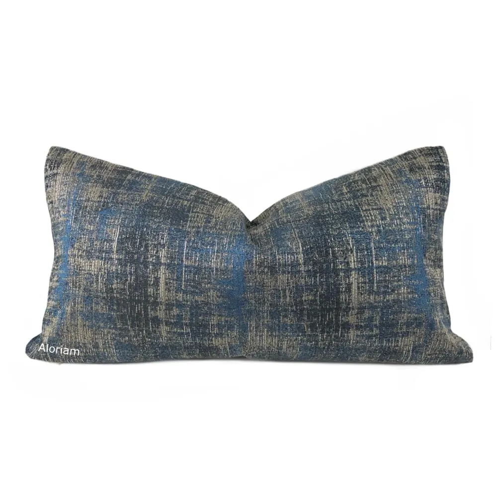 Corvin Blue Brown Silver Pillow Cover