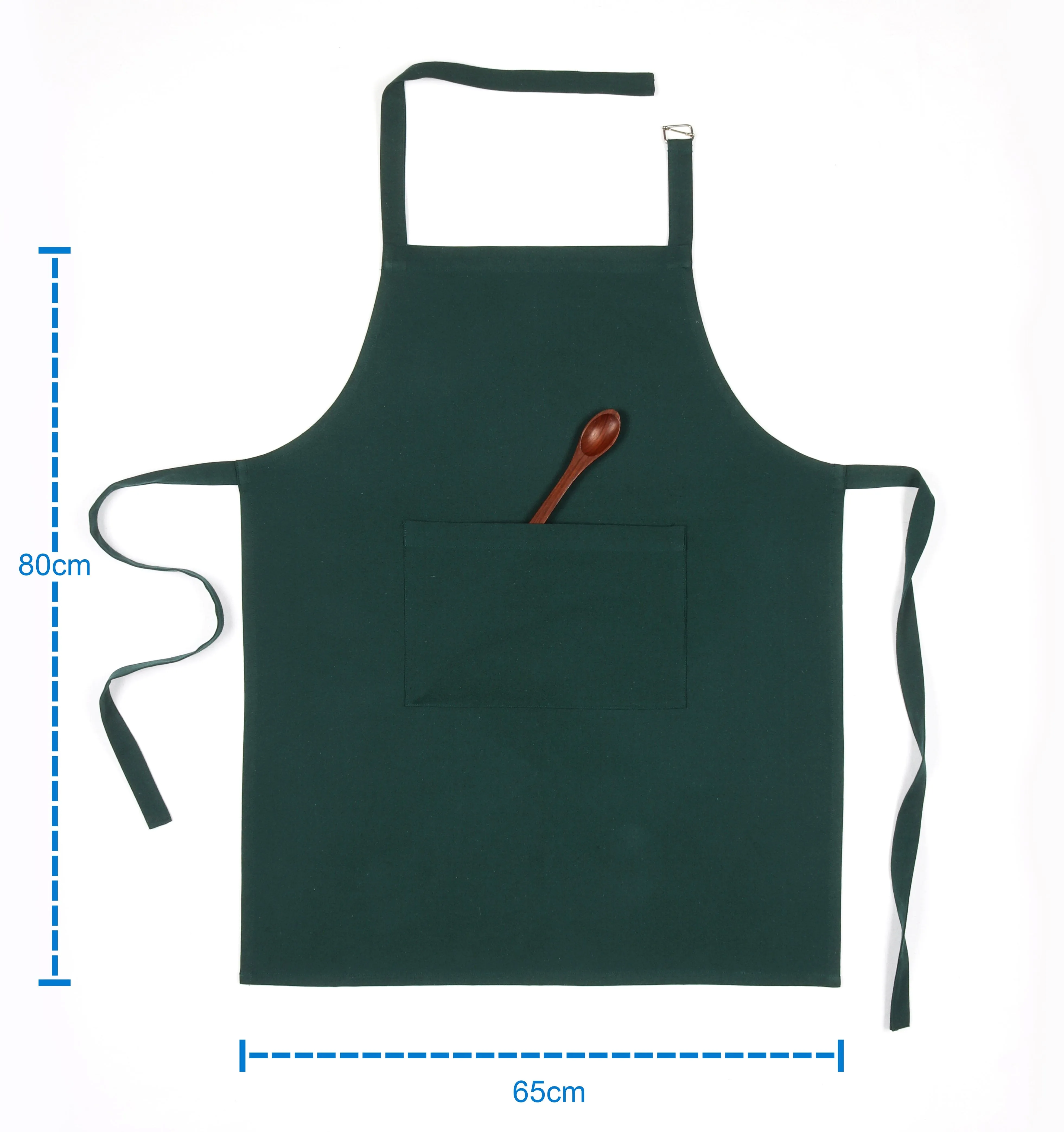 Cotton Christmas Free Size with Adjustable Buckle - Solid Green Apron, Pack Of 1