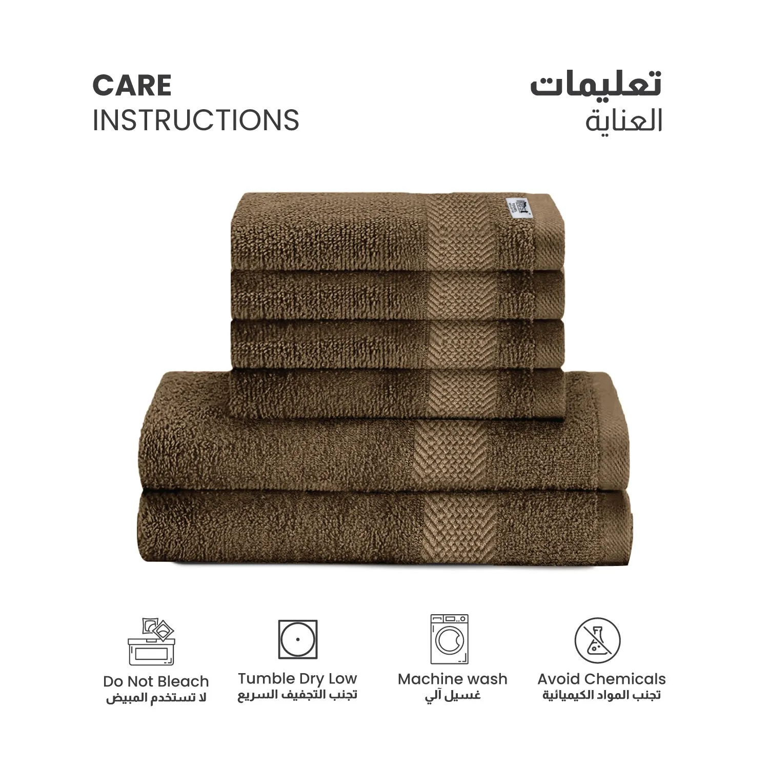 Cotton Face Towel and Hand Towel 6 Piece Set-Soft Feel, Quick Dry, Highly Absorbent Durable Towels