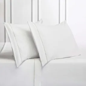 Cream Embroidered Sateen Sheet Set