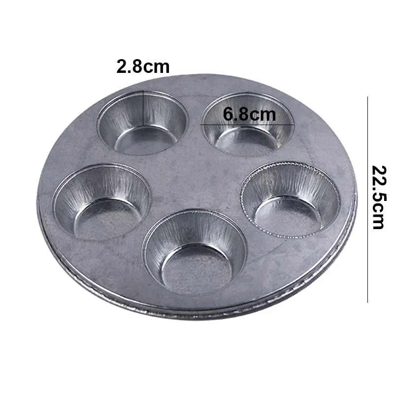 Cupcake Muffin Baking Round Tray Iron 5 Cavity