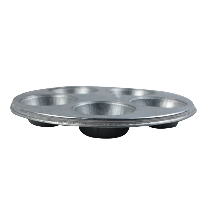 Cupcake Muffin Baking Round Tray Iron 5 Cavity