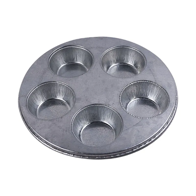 Cupcake Muffin Baking Round Tray Iron 5 Cavity