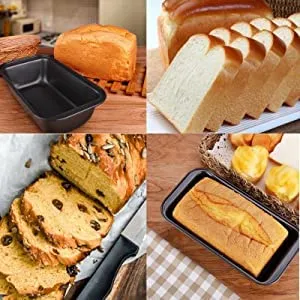 CURATED CART Cake Making Set | Carbon Steel 3 PC Combo Cake Moulds for Baking - Cake Tin, 6 Cavity Cup Cake Mould (Muffin Tray) with Liners & Bread Mould | Suitable for Microwave OTG Oven Safe