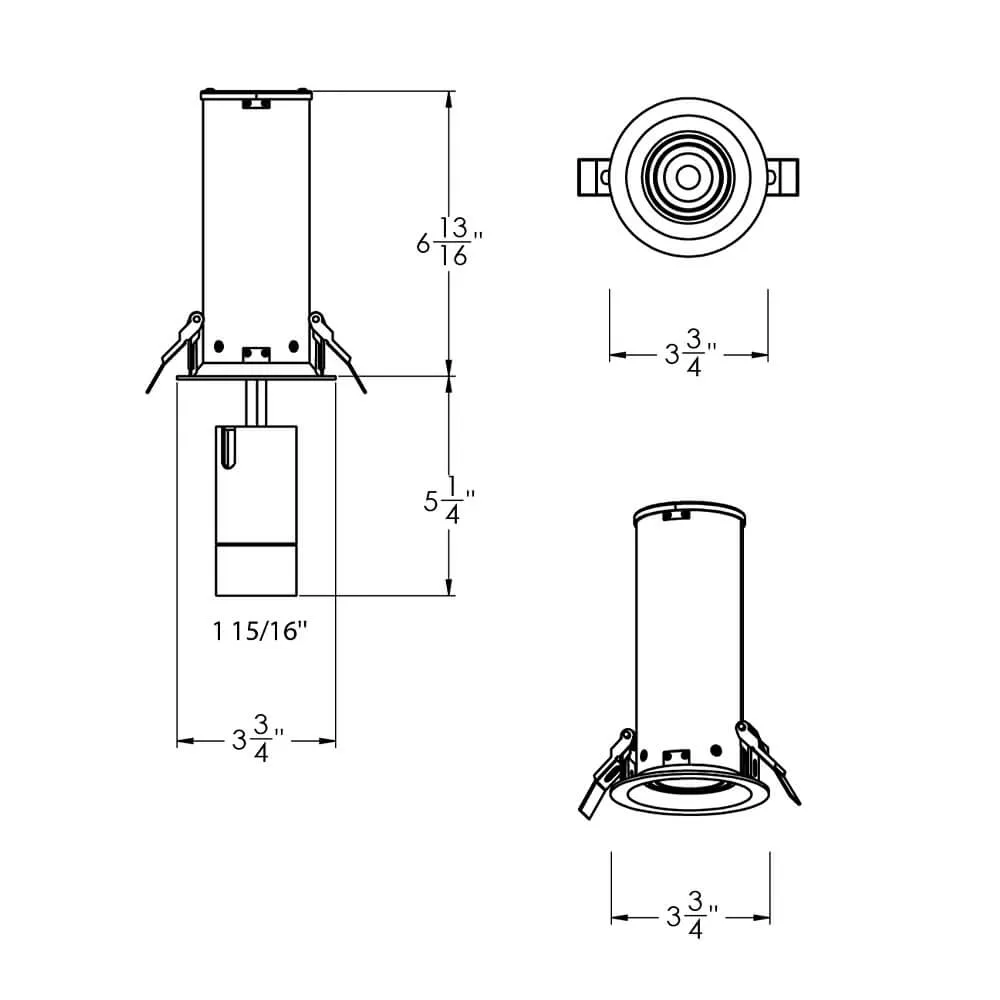 DALS Lighting MFD03-CC-BK 3 Inch 5CCT Multi Functional Recessed Light with Adjustable Head - Black Finish