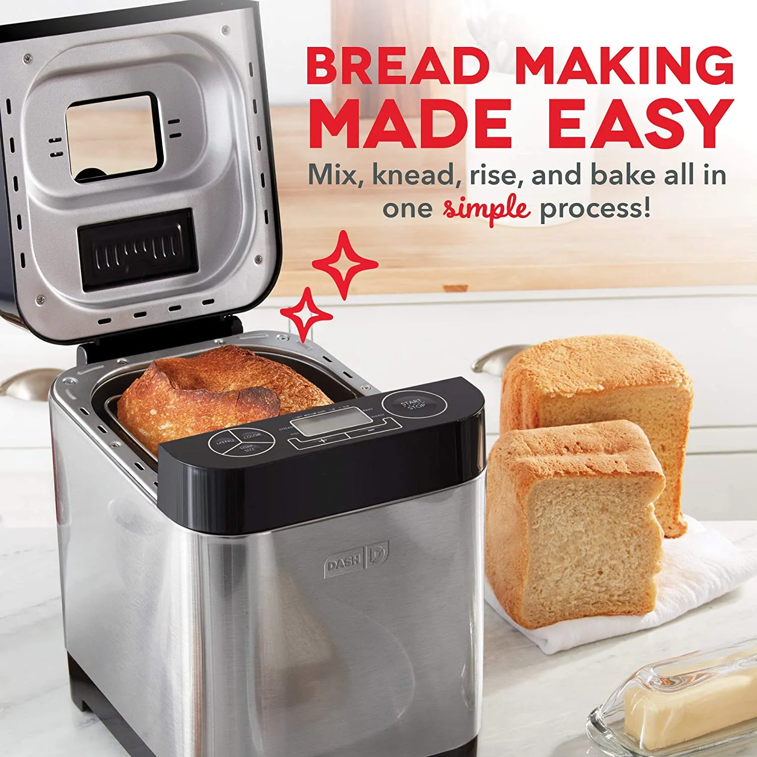 Dash Everyday 1.5 Lb Bread Maker Black - Certified Refurbished