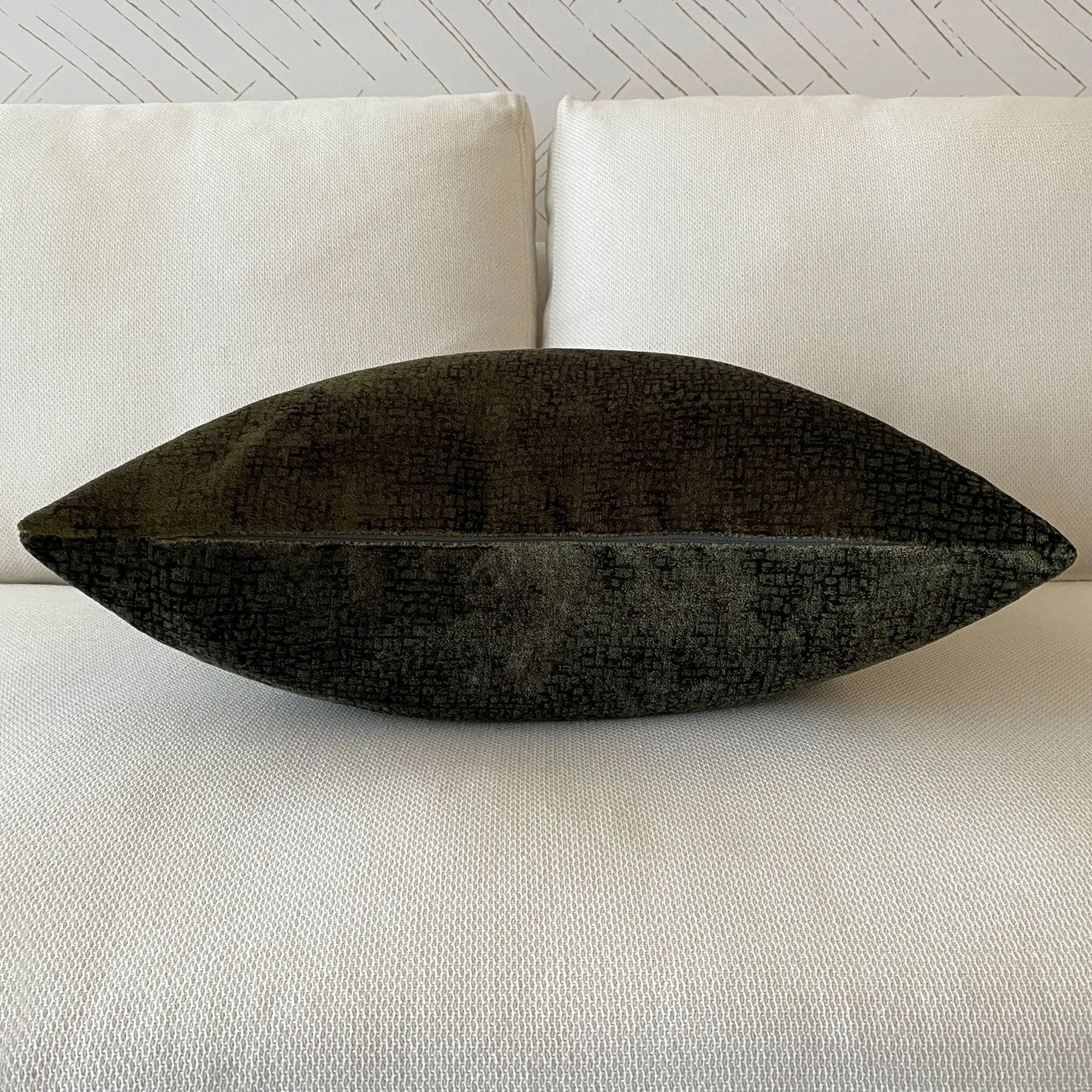 Dawning Olive Textured Throw Pillow Cover 20x20