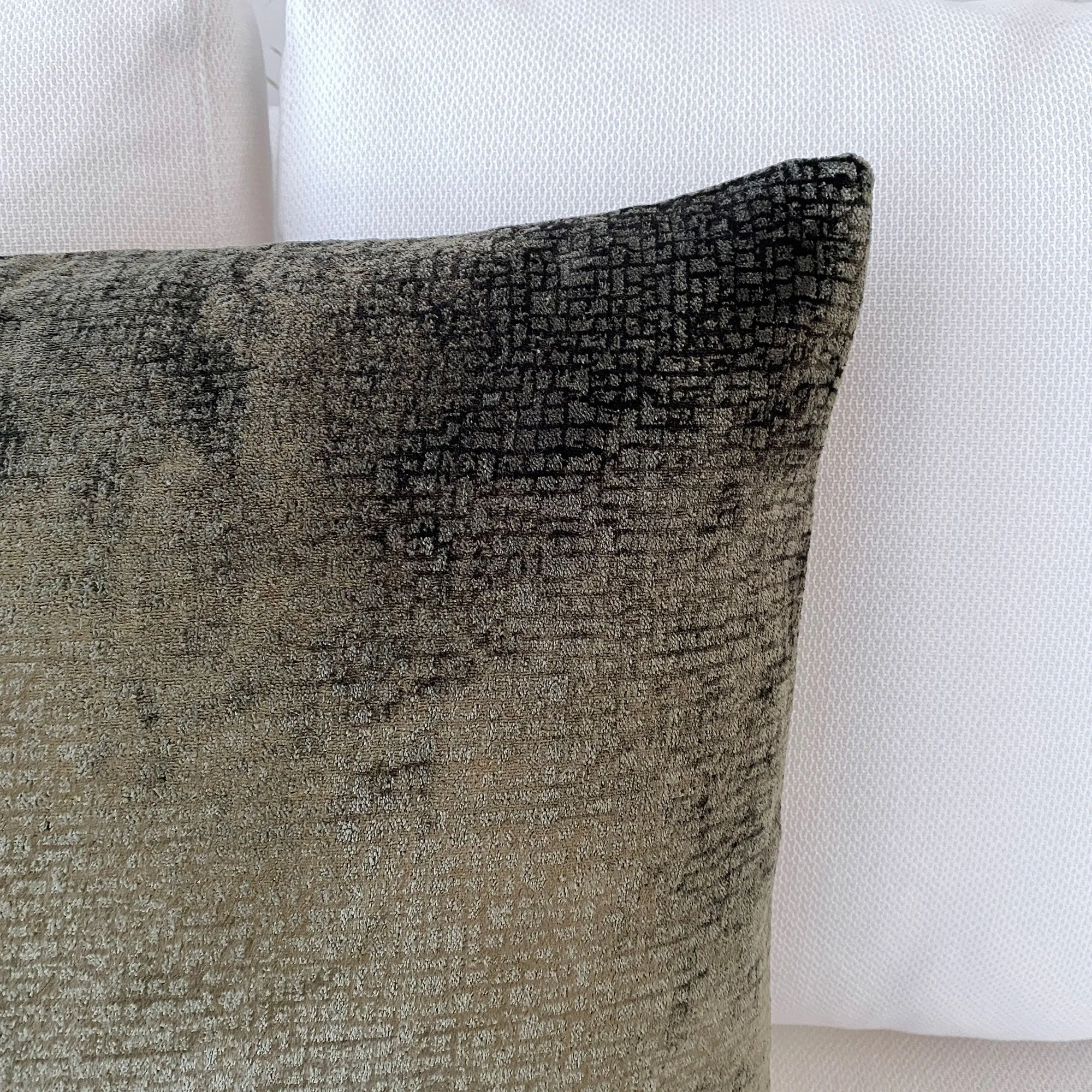 Dawning Olive Textured Throw Pillow Cover 20x20