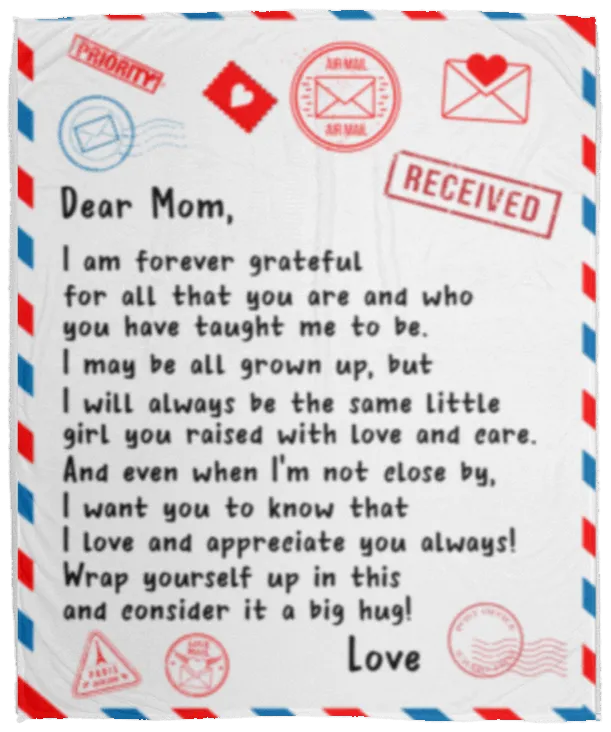 Dear Mom Letter Blanket