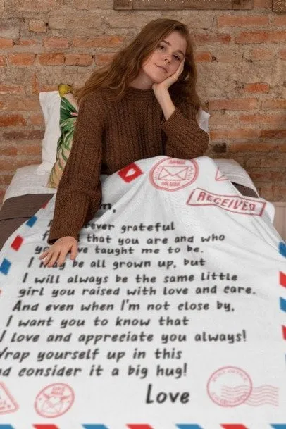 Dear Mom Letter Blanket