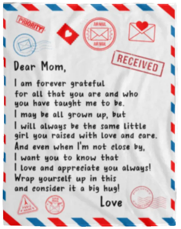 Dear Mom Letter Blanket