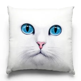 Decorative Cat Pillowcases - White Cat With Blue Eyes