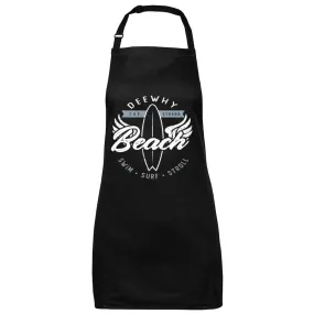 Dee Why Beach Swim Surf Stroll Apron (Black, 65x71cm)