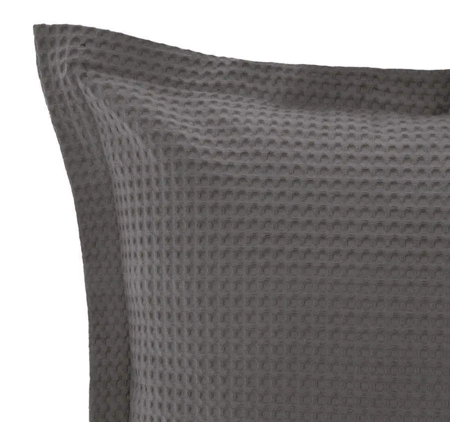 Deluxe Waffle European Pillowcase Charcoal