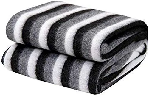 Devil Single Bed Ac Fleece Blanket Size :Single :60X90 Inch Pack of 1 - Black and White Stripes