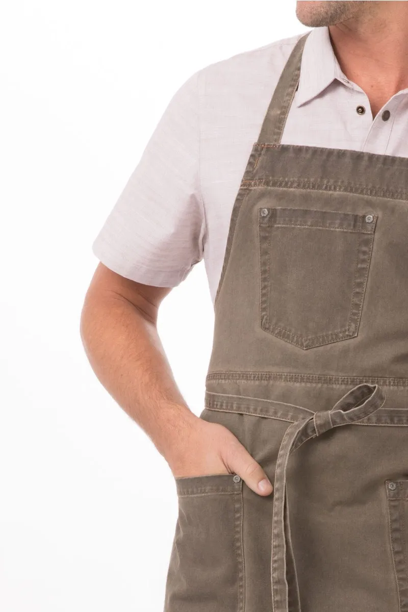 Dorset Earth Brown Bib Apron