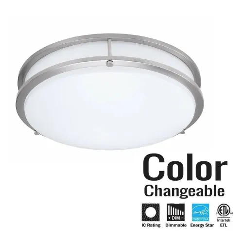 Double Ring Surface Mount Ceiling Light (12in, 14in, 16in) 5CCT SWITCHABLE (2700K/3000K/3500K/4000K/5000K) Dimmable