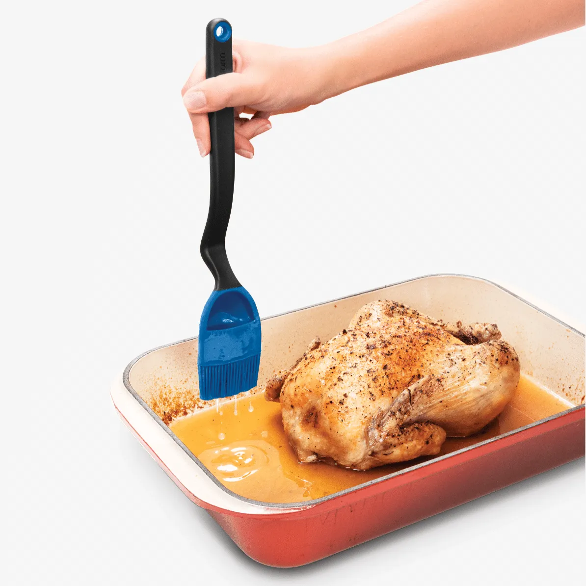 Dreamfarm Brizzle Scoop Drizzle & Brush – Silicone Basting Brush – Blue