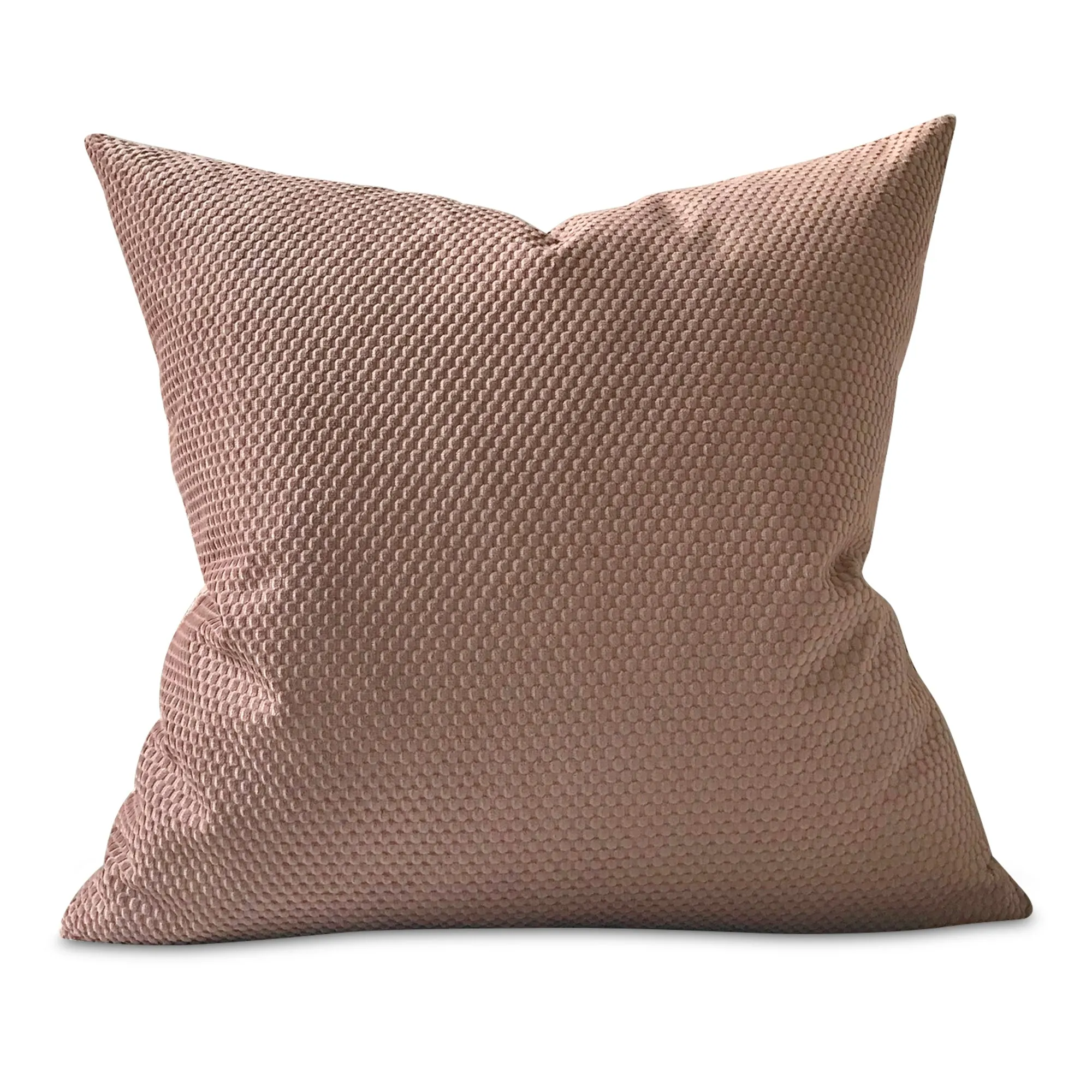 Dusty Rose Chenille Dot Throw Pillow Cover 24x24