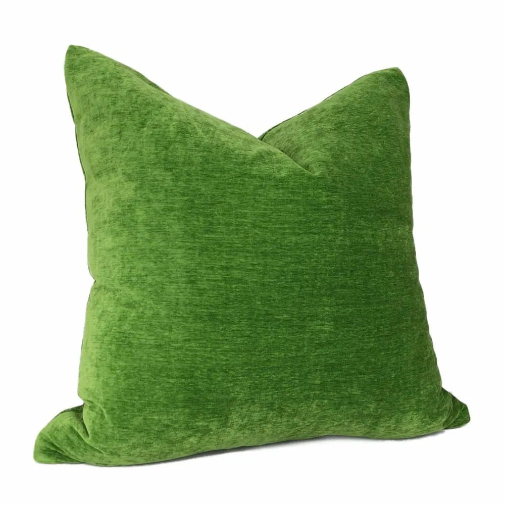 Dynasty Envy Green Chenille Velvet Pillow Cover