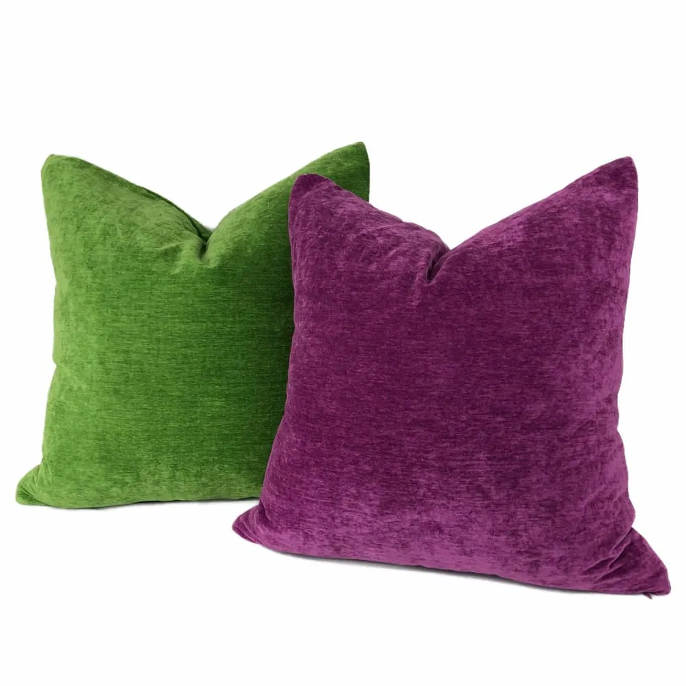 Dynasty Envy Green Chenille Velvet Pillow Cover