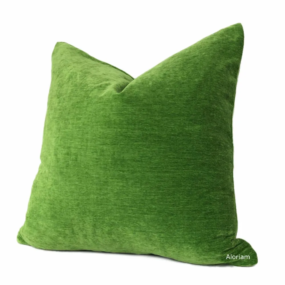 Dynasty Envy Green Chenille Velvet Pillow Cover