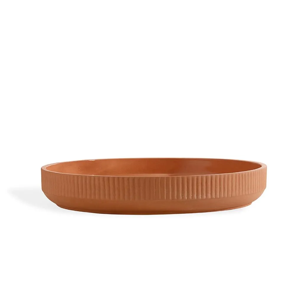 Ellementry Sienna Terracotta Baking Dish (1500 ml) | Pan Tray for Baking | Cake Baking and Decoration Tools | Microwave Oven Safe | Dish Tray | Serving Tray & Platter| Cup Cake Server