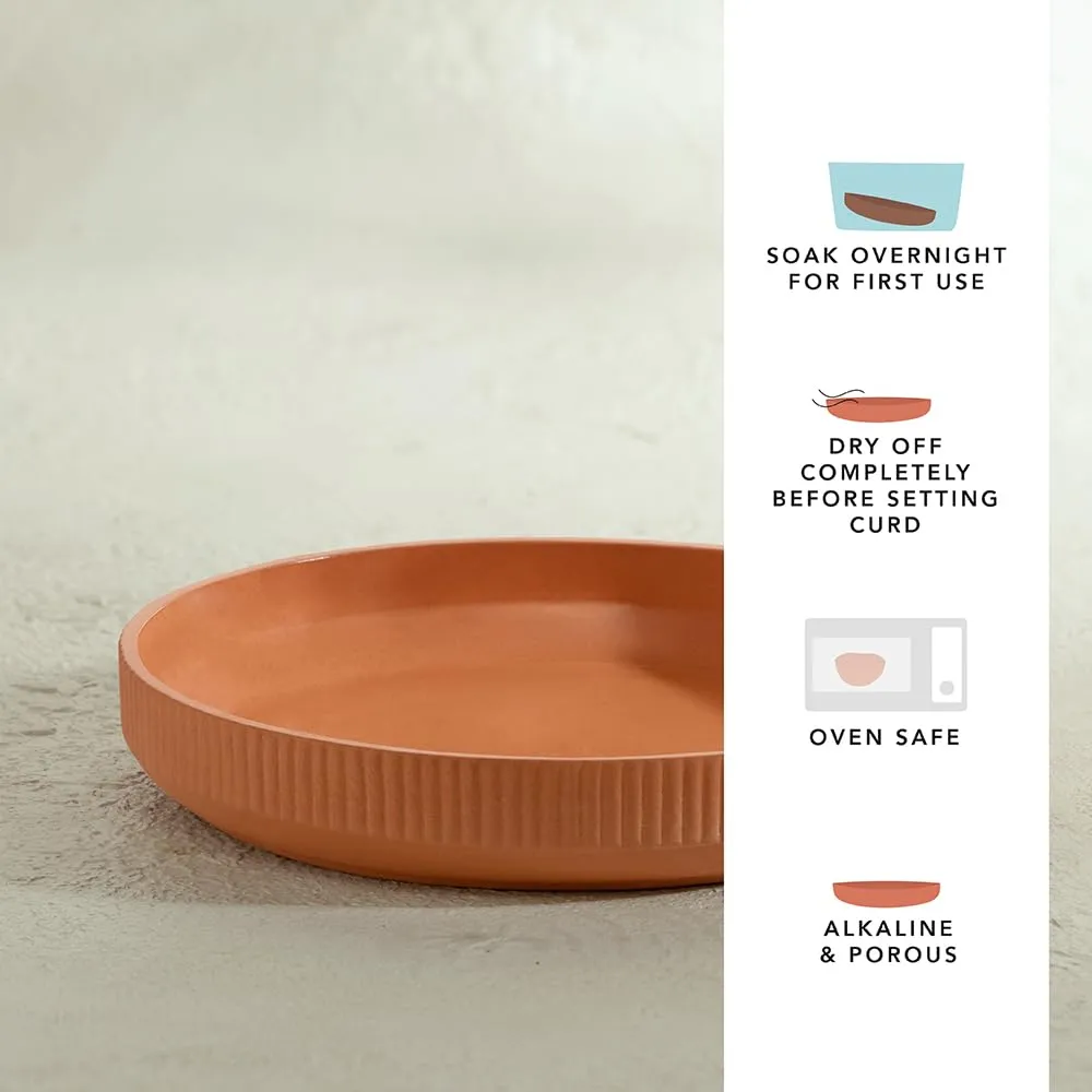 Ellementry Sienna Terracotta Baking Dish (1500 ml) | Pan Tray for Baking | Cake Baking and Decoration Tools | Microwave Oven Safe | Dish Tray | Serving Tray & Platter| Cup Cake Server