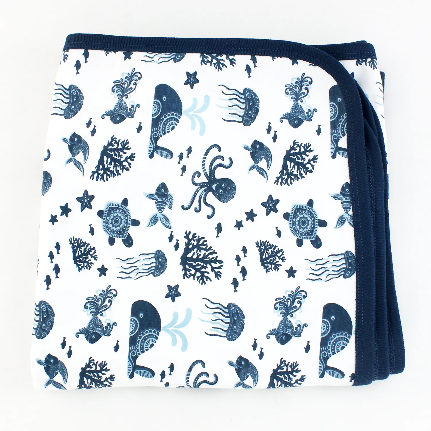 Endanzoo Organic Baby Swaddle Blanket - Deep Sea