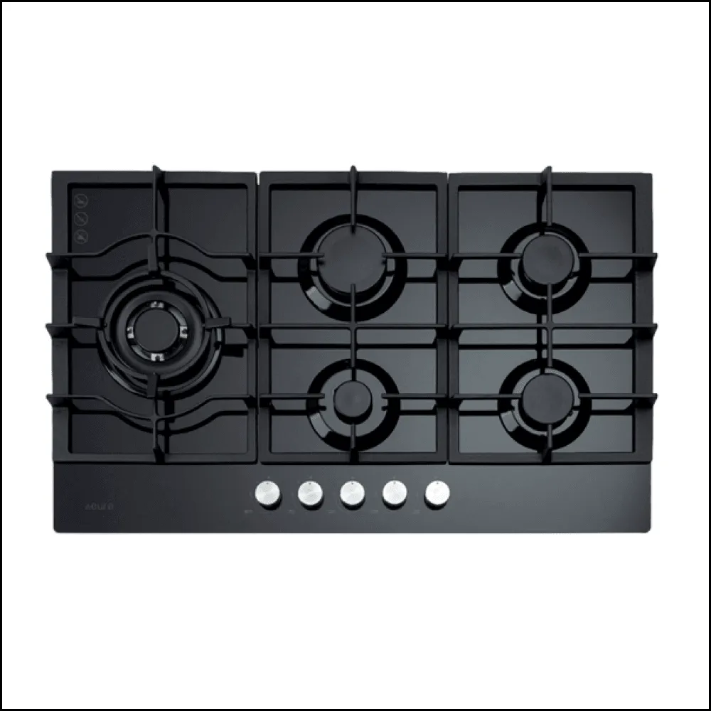 Euro Appliances ECT900GBK2 90cm 5 Burner Gas on Glass Cooktop