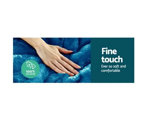 Faux Mink Quilt Comforter Winter Weight Throw Blanket Teal