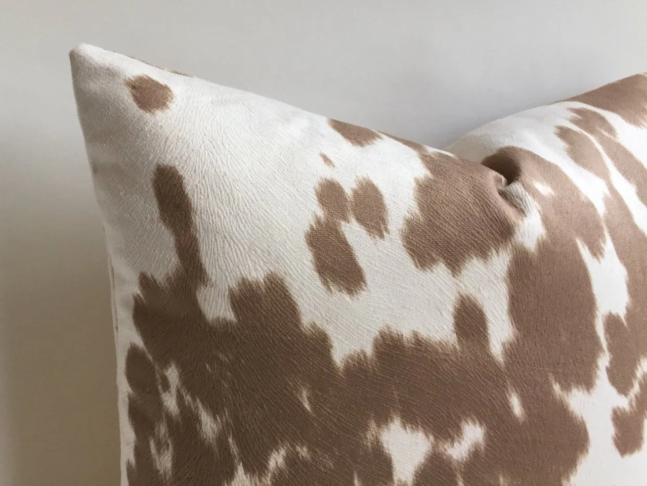 Faux Pony Hair Pillow / Brown Cream Decorative Pillow Cover 16x24 13x36 24x24 26x26 and more / Palomino Pony Pillow / Cream Accent Cushion