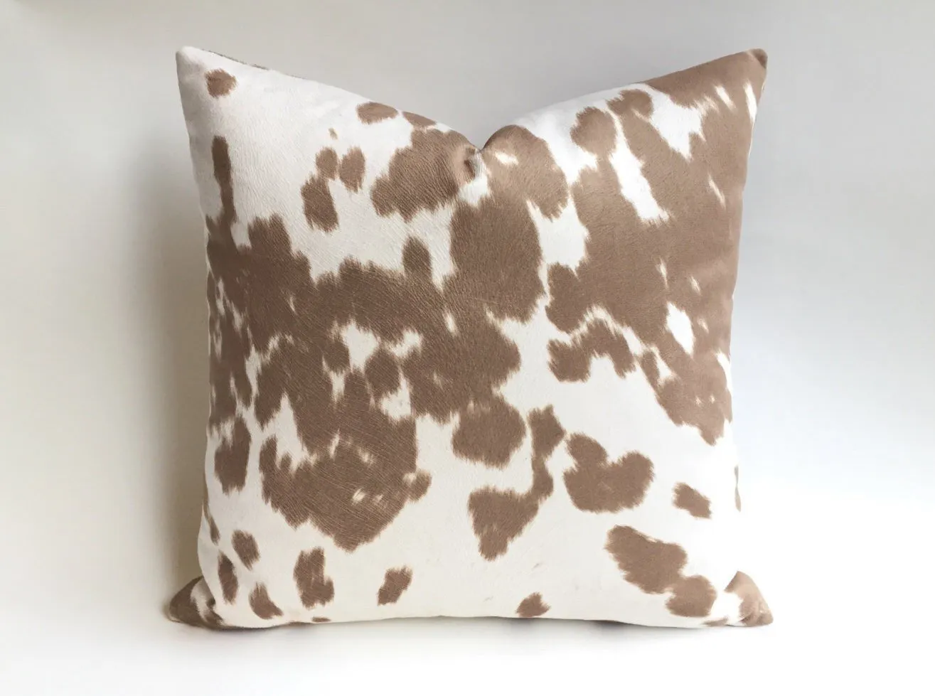 Faux Pony Hair Pillow / Brown Cream Decorative Pillow Cover 16x24 13x36 24x24 26x26 and more / Palomino Pony Pillow / Cream Accent Cushion