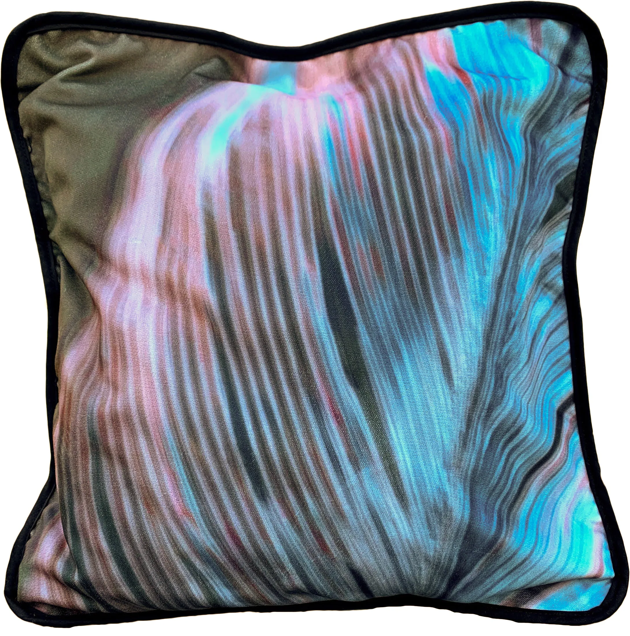 Feather Flux Brown Turquoise Cushion Cover